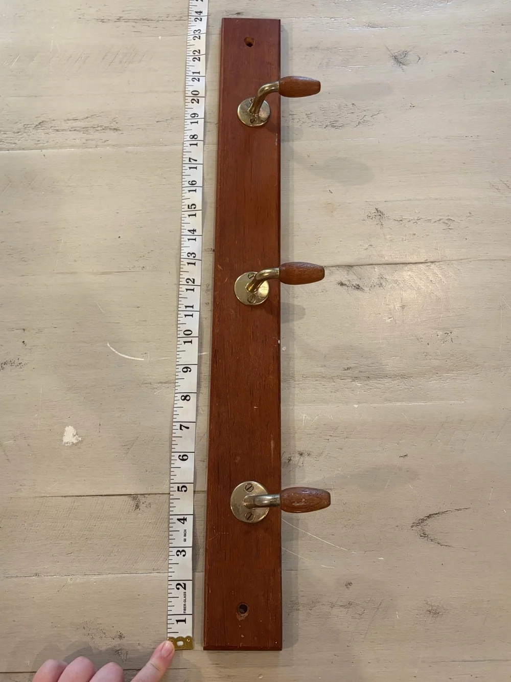 Vintage Mid Century Teakwood Danish Wood Wall Hook Rack Brostromdesign